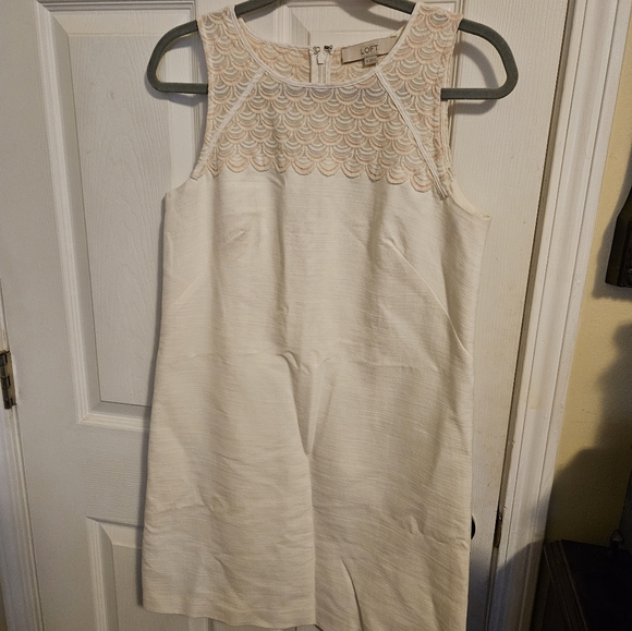 LOFT Dresses & Skirts - Loft Size 6 Sleeveless Dress Cream in Color